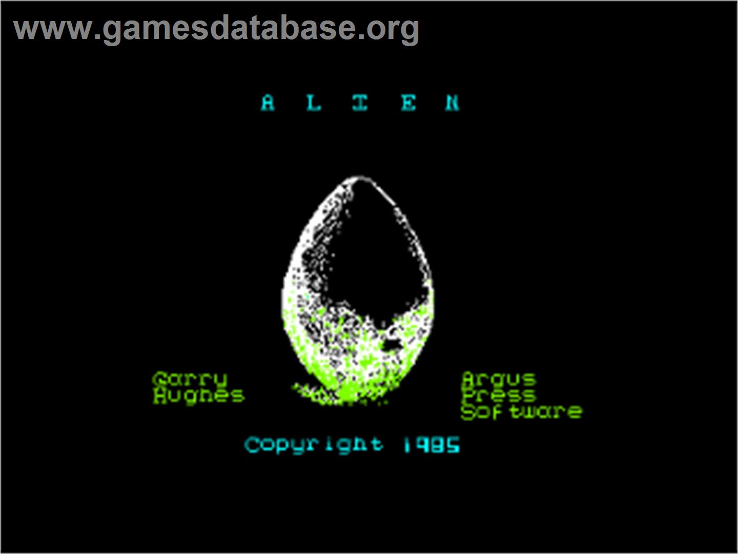 Alien - Amstrad CPC - Artwork - Title Screen