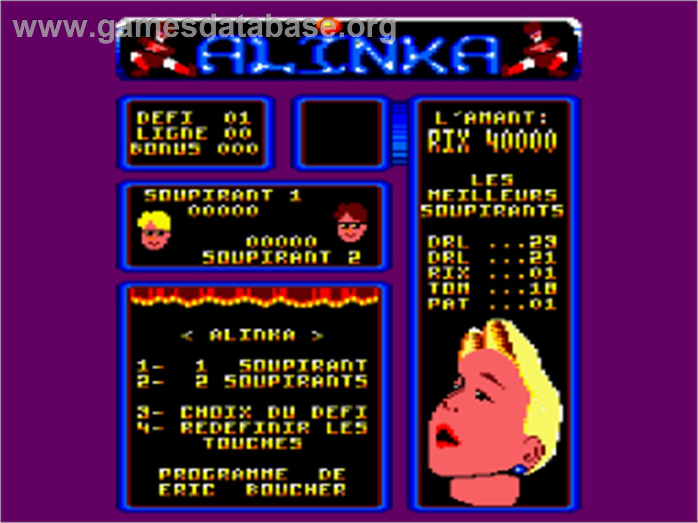 Alinka - Amstrad CPC - Artwork - Title Screen