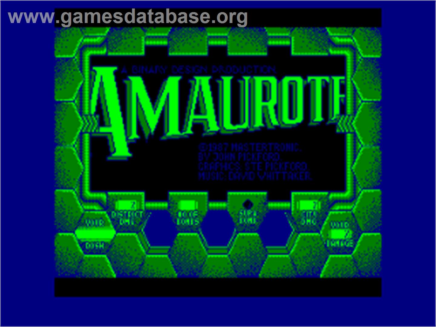 Amaurote - Amstrad CPC - Artwork - Title Screen