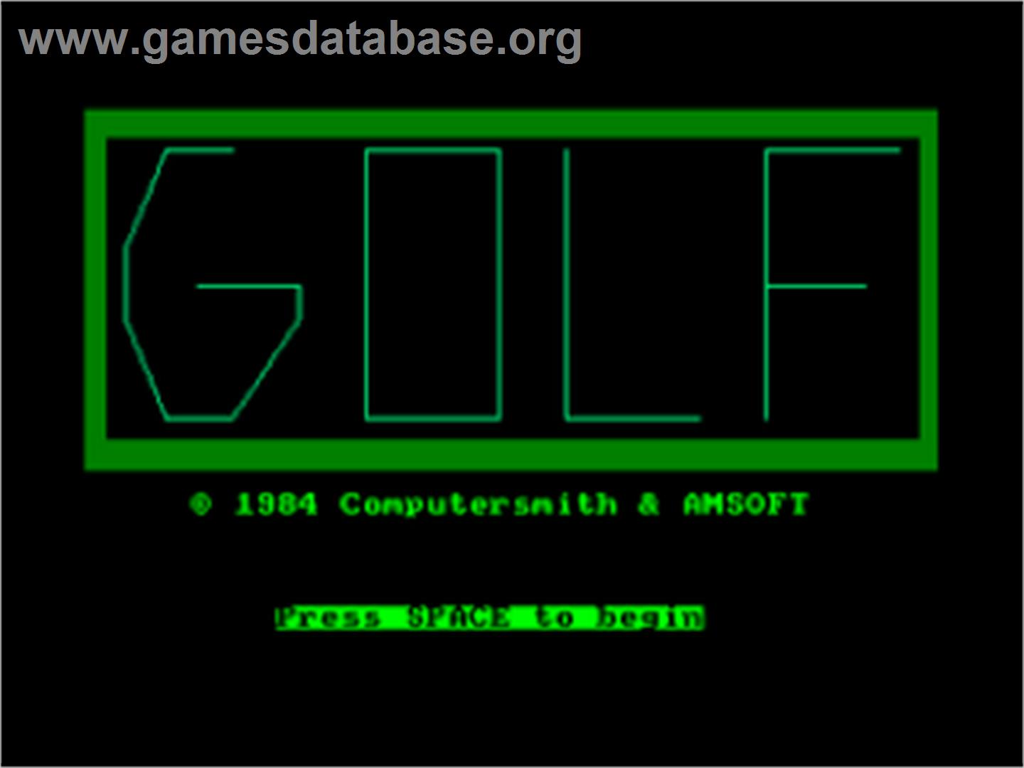 Amsgolf - Amstrad CPC - Artwork - Title Screen