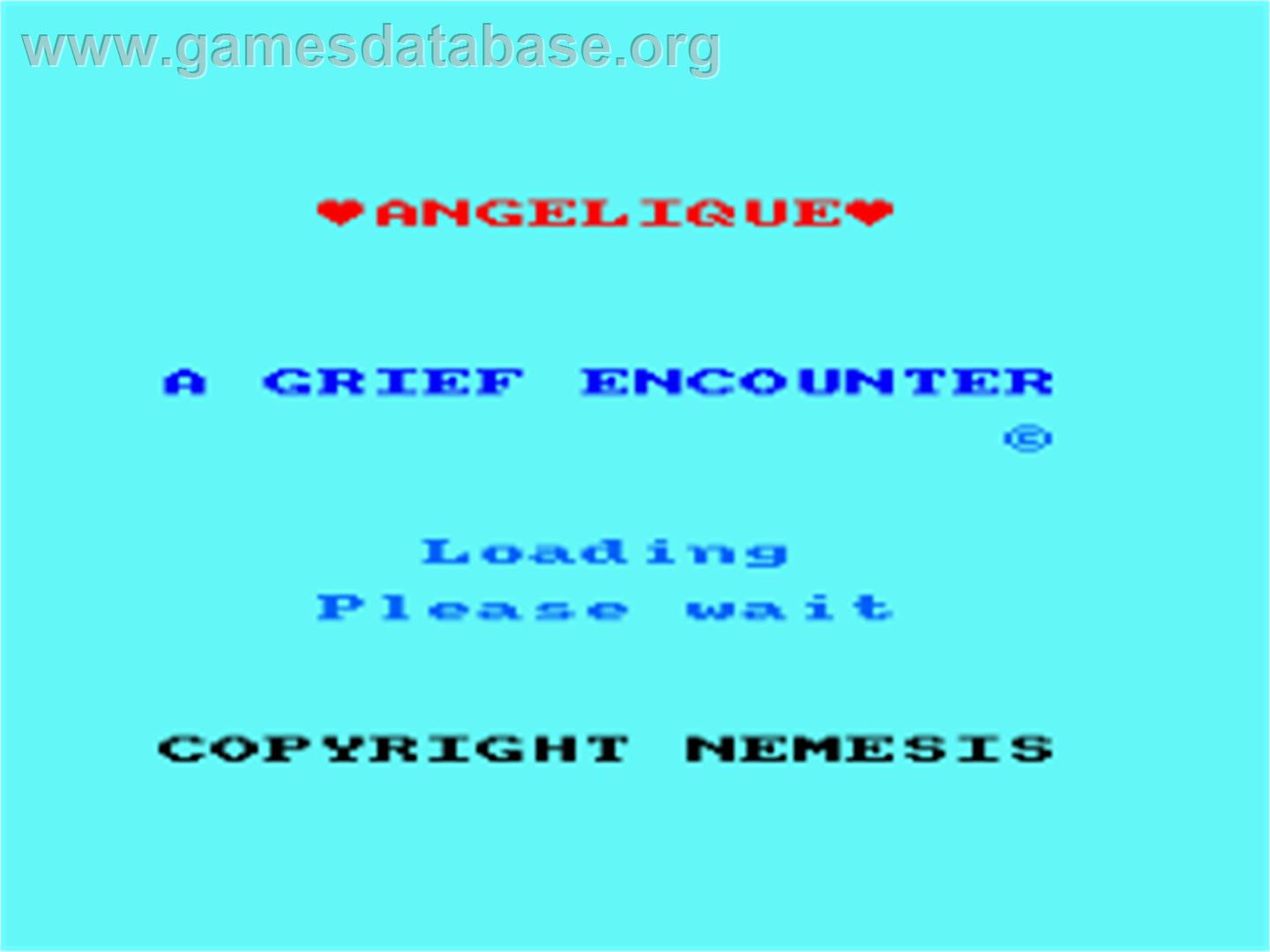 Angelique - A Grief Encounter - Amstrad CPC - Artwork - Title Screen