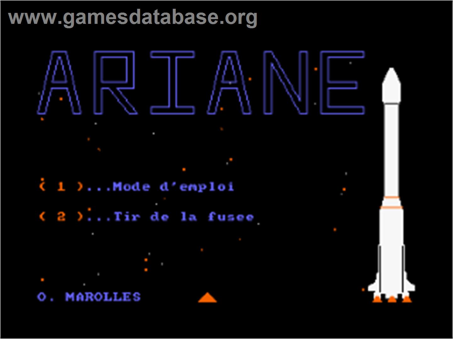 Ariane - Amstrad CPC - Artwork - Title Screen