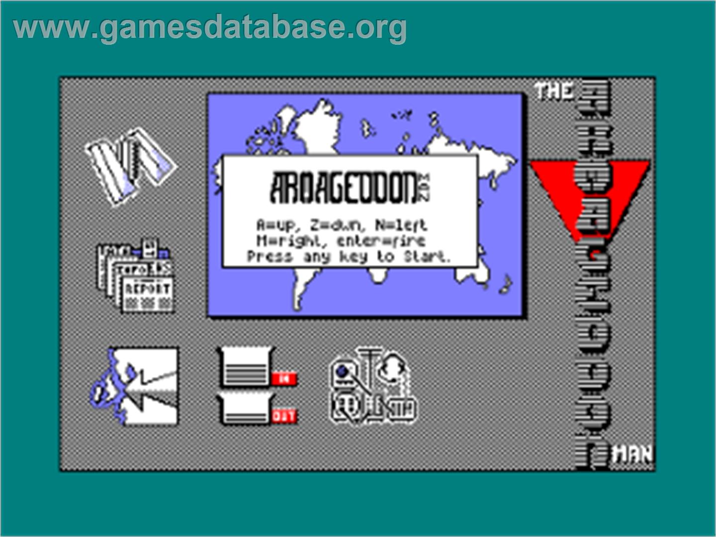 Armageddon Man, The - Amstrad CPC - Artwork - Title Screen