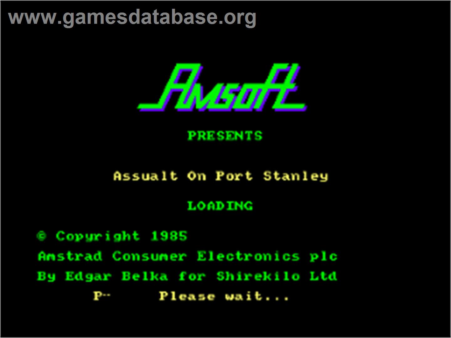 Assault On Port Stanley - Amstrad CPC - Artwork - Title Screen