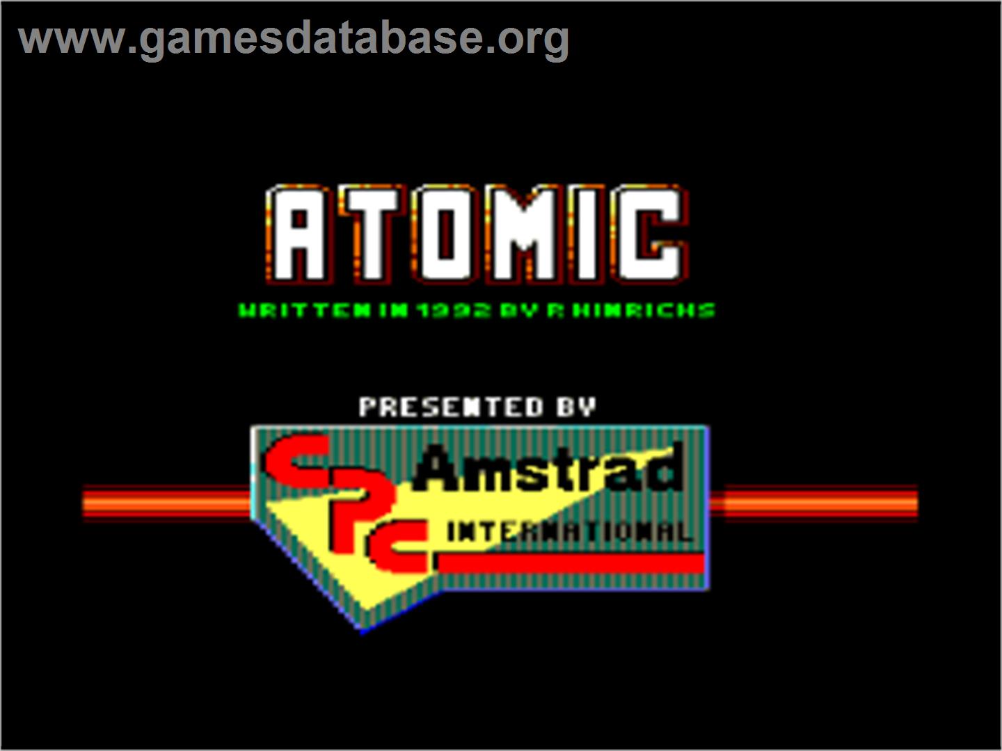Atomic - Amstrad CPC - Artwork - Title Screen
