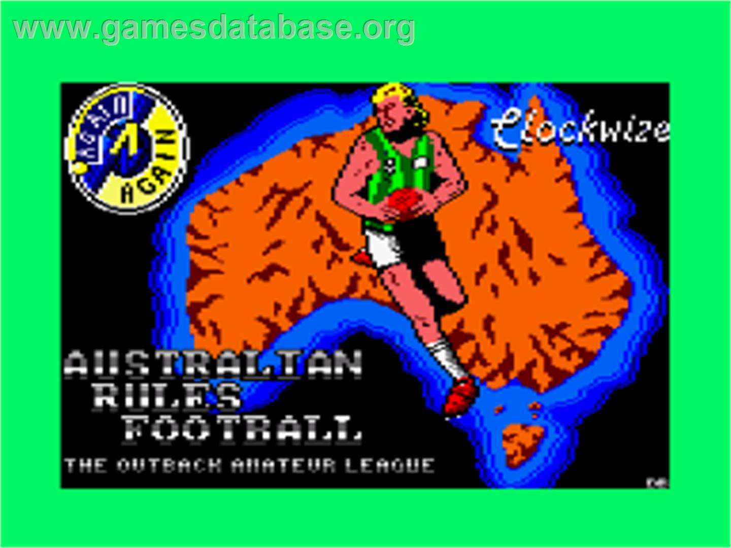 Australian Rules Football - Amstrad CPC - Artwork - Title Screen