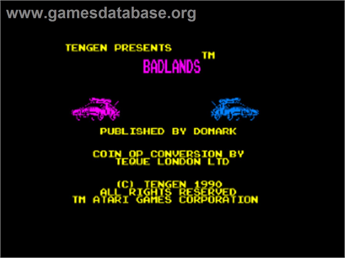Badlands - Amstrad CPC - Artwork - Title Screen