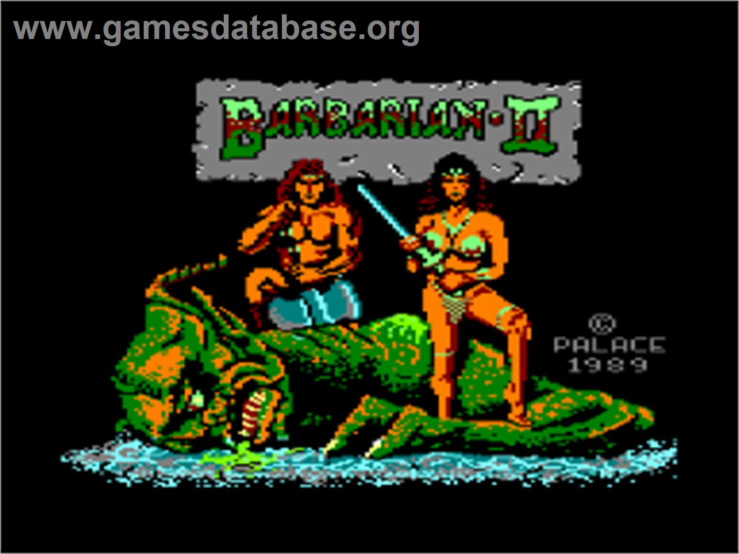 Barbarian 2 - The Dungeon Of Drax - Amstrad CPC - Artwork - Title Screen