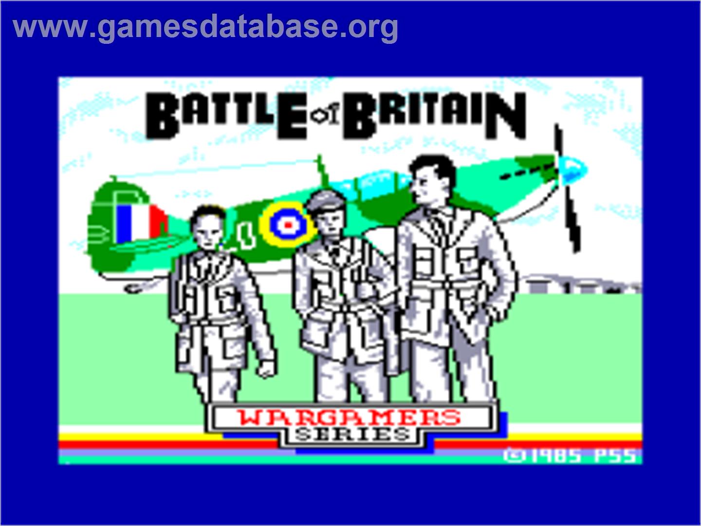 Battle Of Britain - Amstrad CPC - Artwork - Title Screen