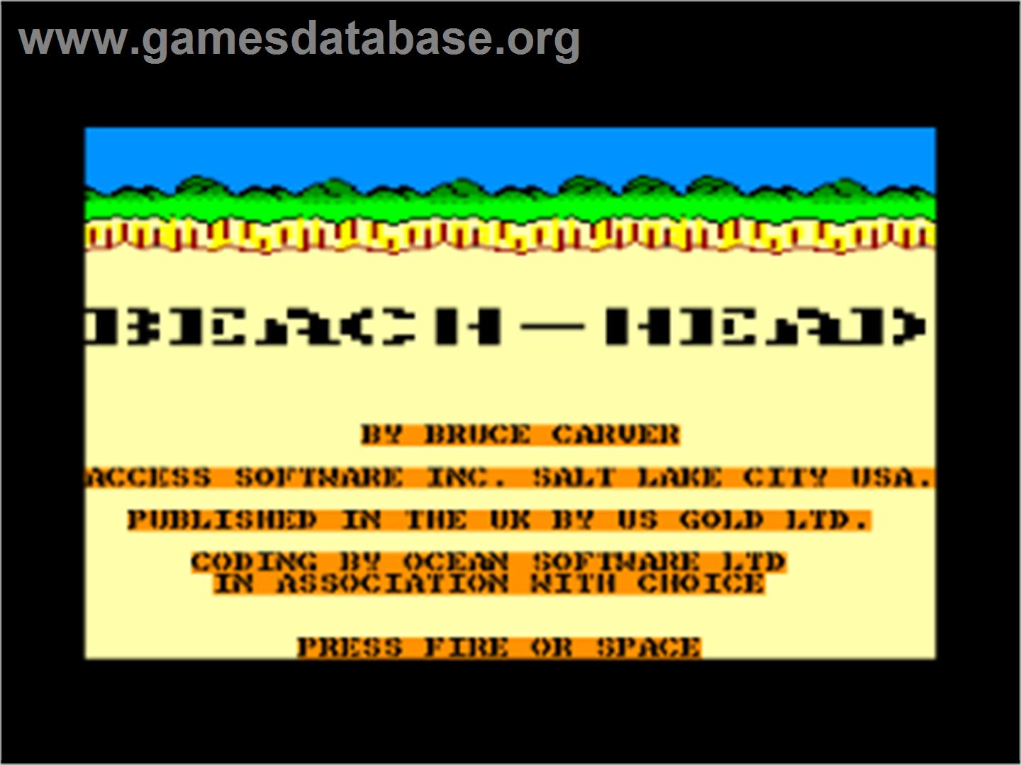 Beach Head - Amstrad CPC - Artwork - Title Screen