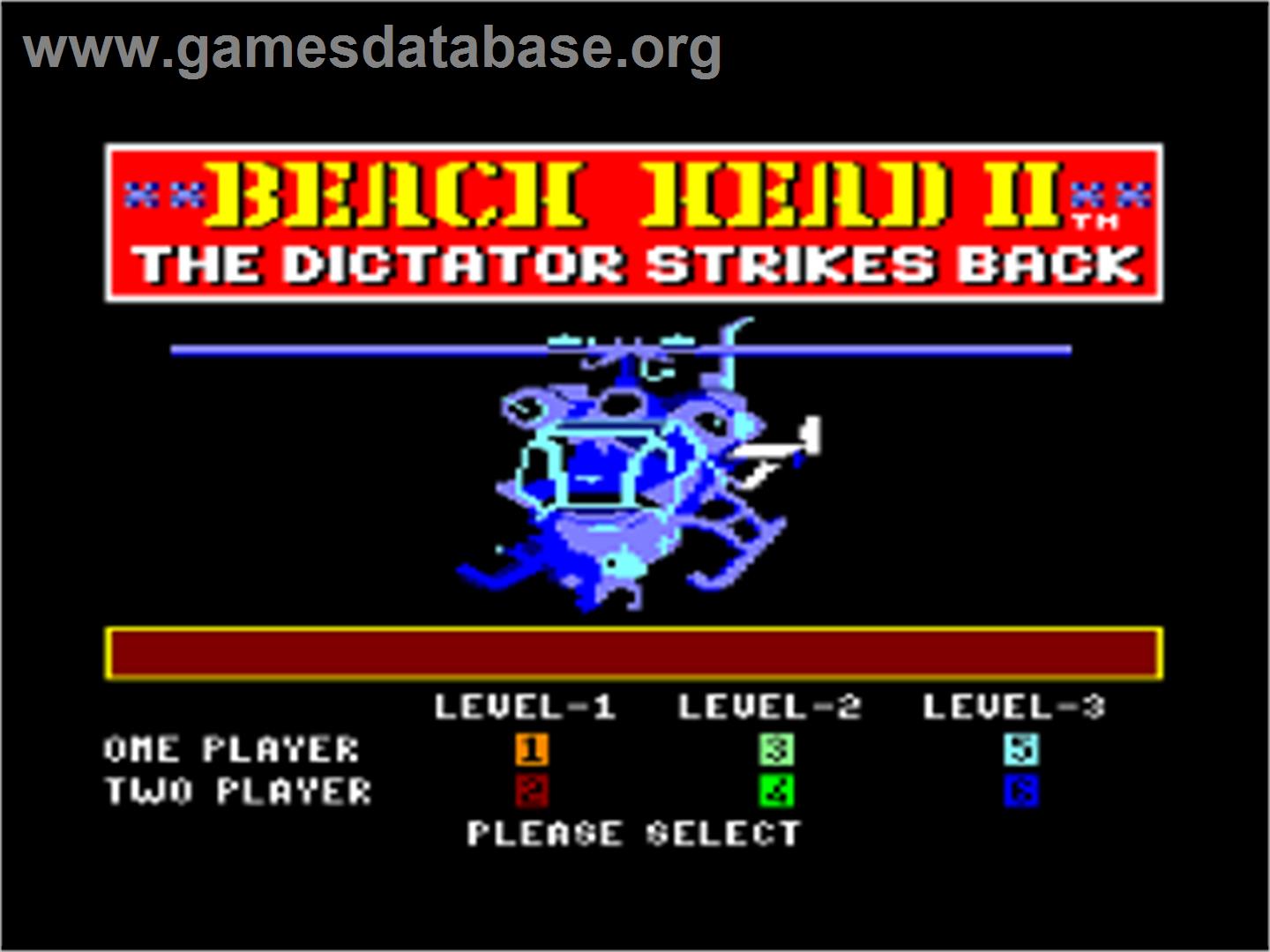 Beach Head 2: The Dictator Strikes Back - Amstrad CPC - Artwork - Title Screen