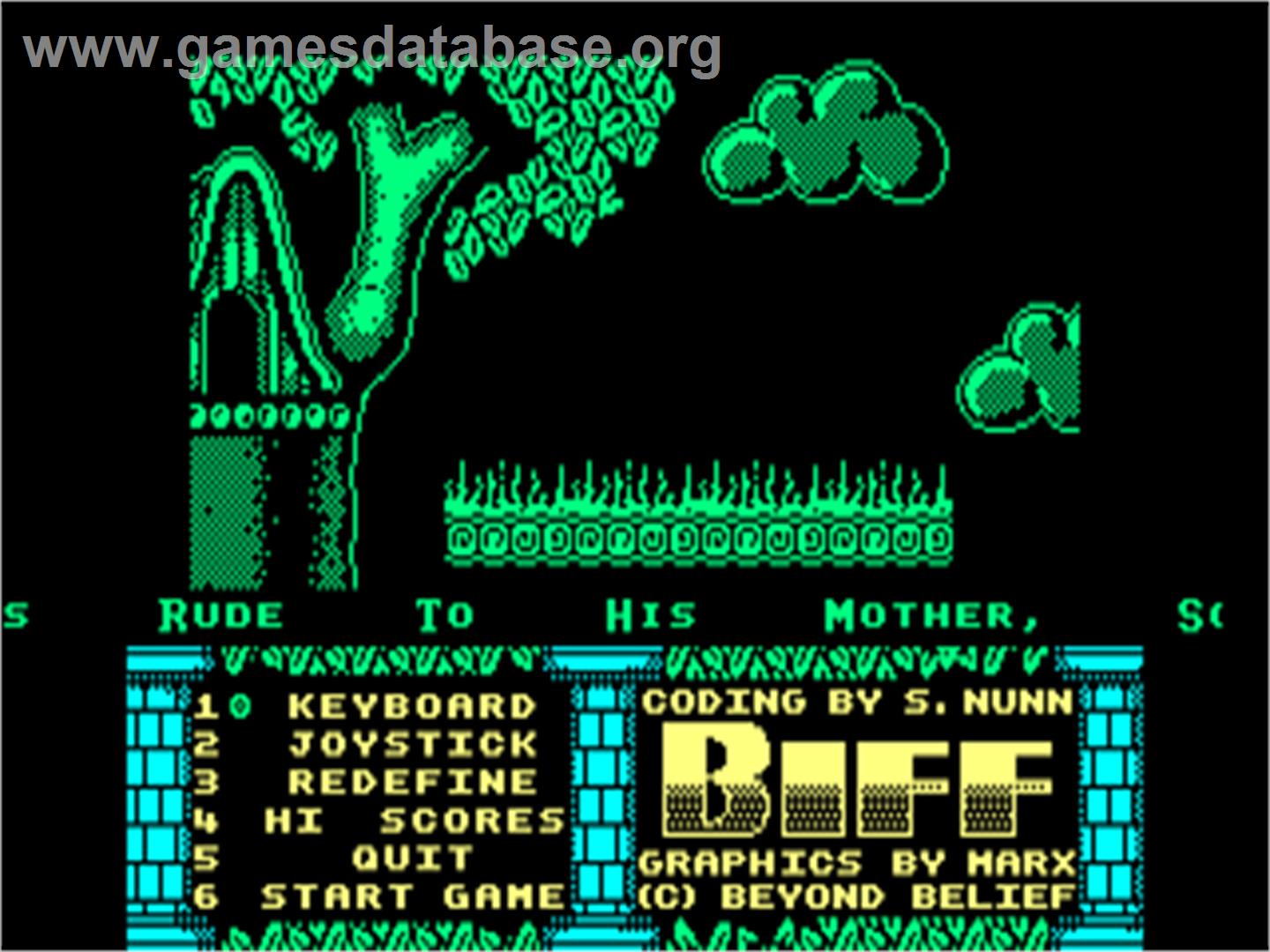 Biff - Amstrad CPC - Artwork - Title Screen