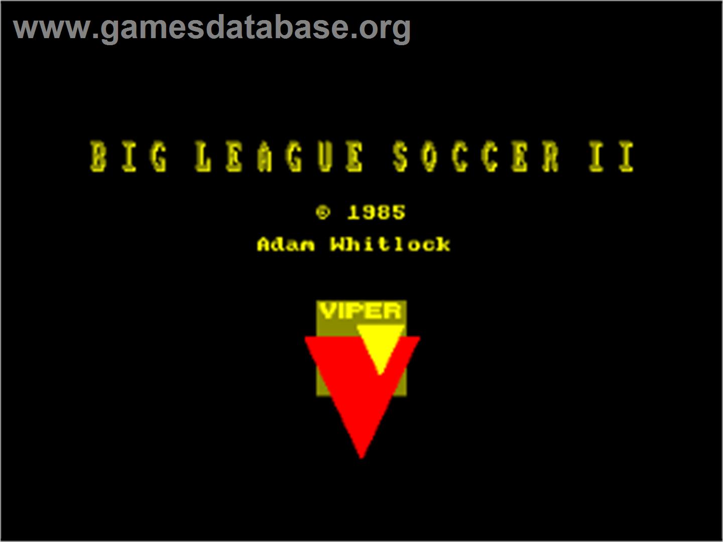 Big League Soccer 2 - Amstrad CPC - Artwork - Title Screen