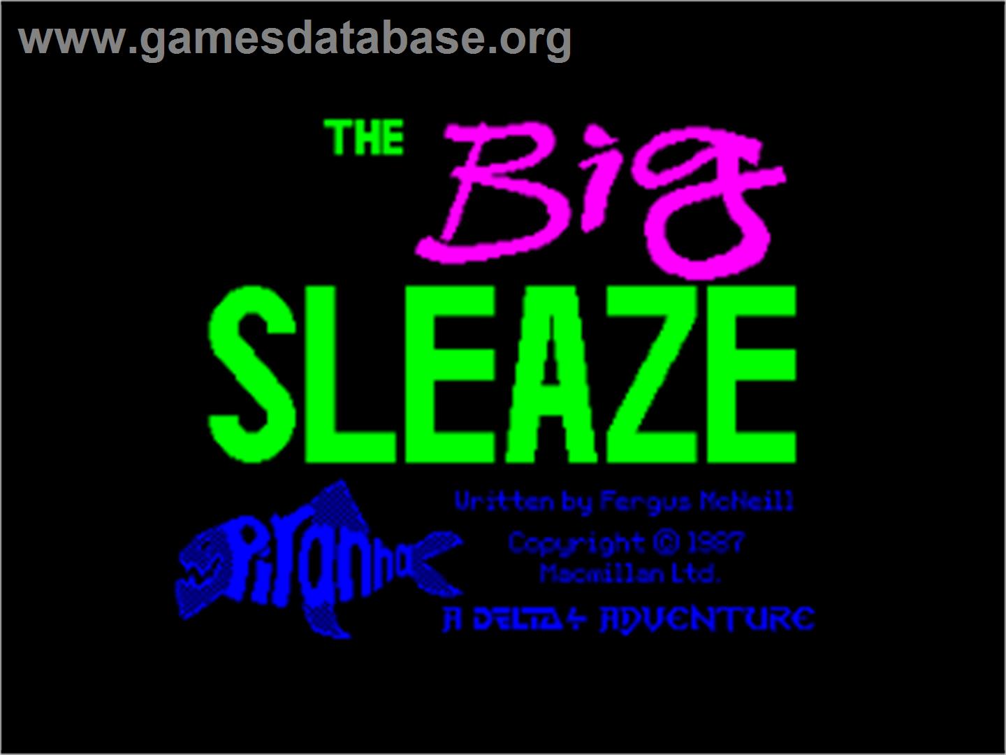 Big Sleaze, The - Amstrad CPC - Artwork - Title Screen