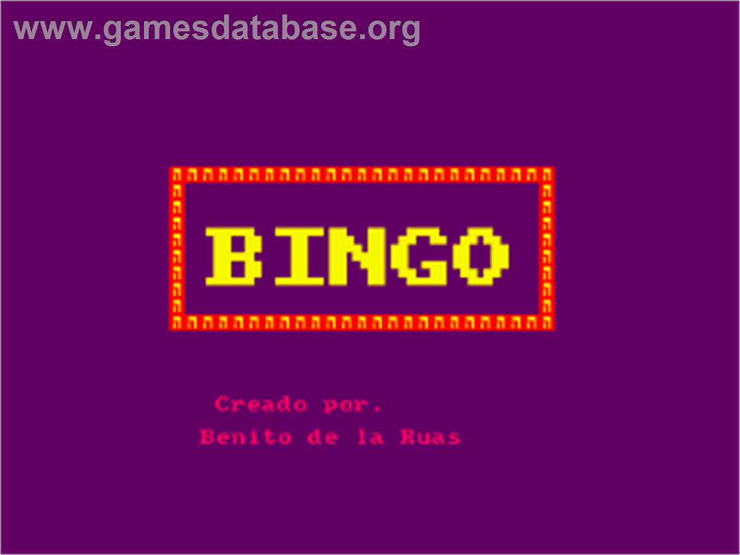 Bingo - Amstrad CPC - Artwork - Title Screen