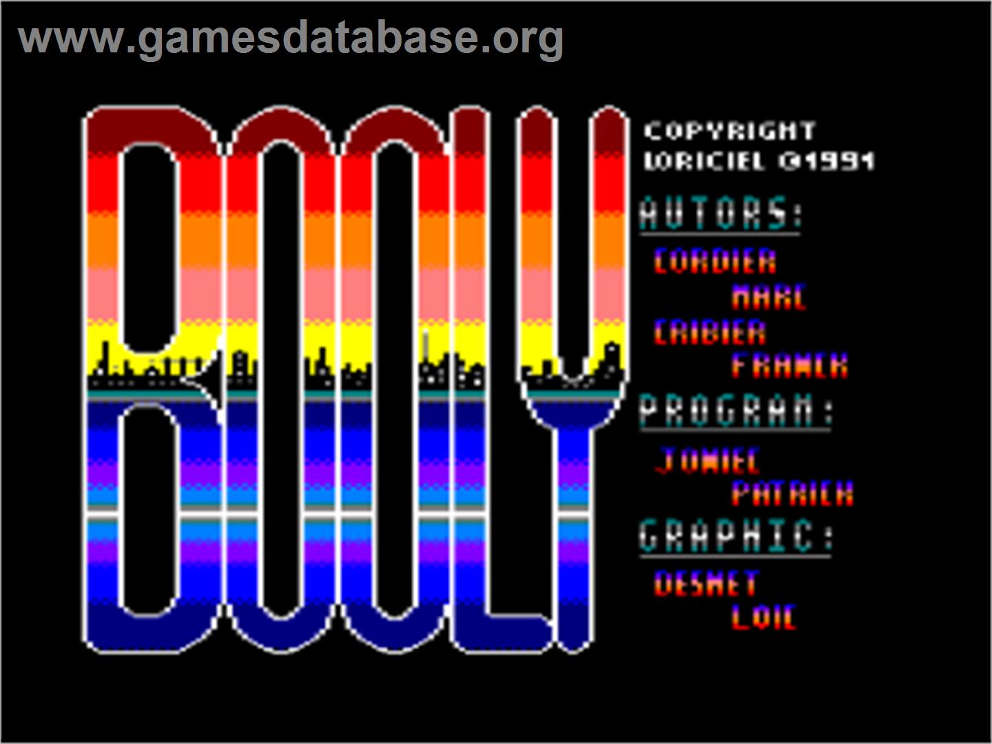 Booly - Amstrad CPC - Artwork - Title Screen