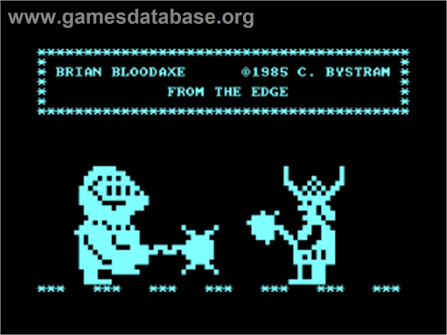 Brian Bloodaxe - Amstrad CPC - Artwork - Title Screen