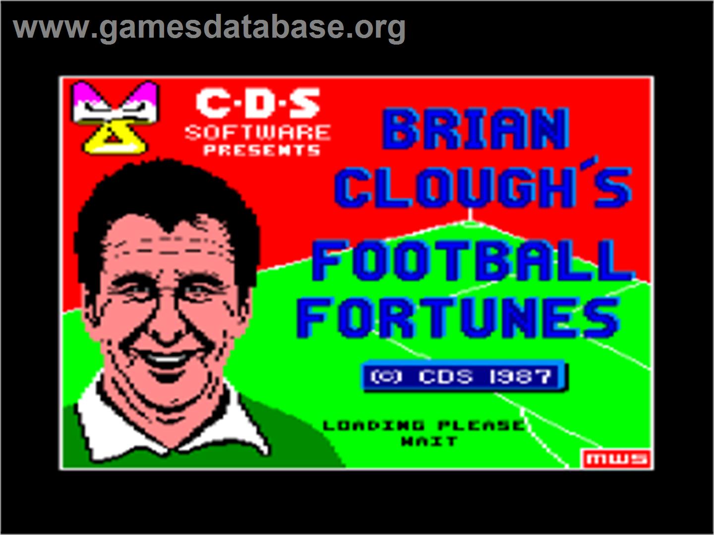 Brian Clough's Football Fortunes - Amstrad CPC - Artwork - Title Screen