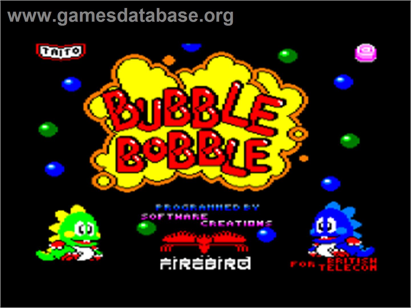 Bubble Bobble - Amstrad CPC - Artwork - Title Screen