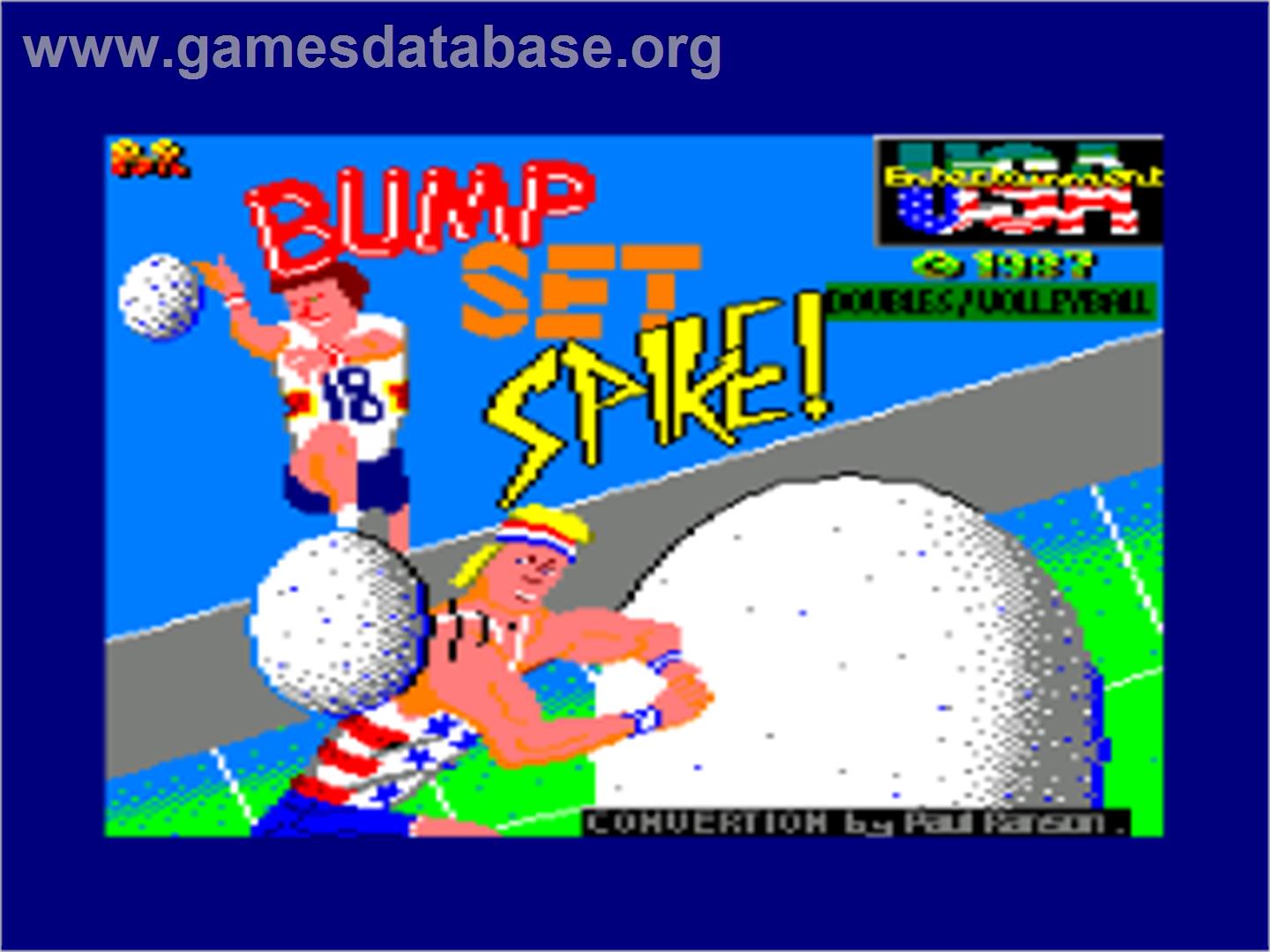 Bump, Set, Spike! - Amstrad CPC - Artwork - Title Screen