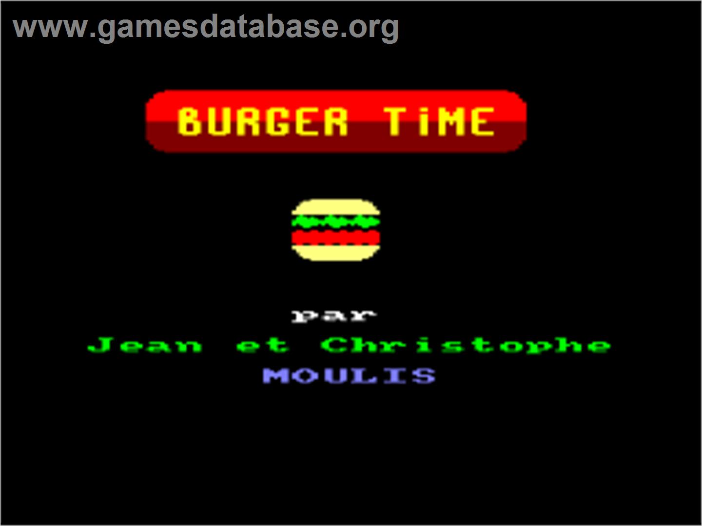 Burger Time - Amstrad CPC - Artwork - Title Screen