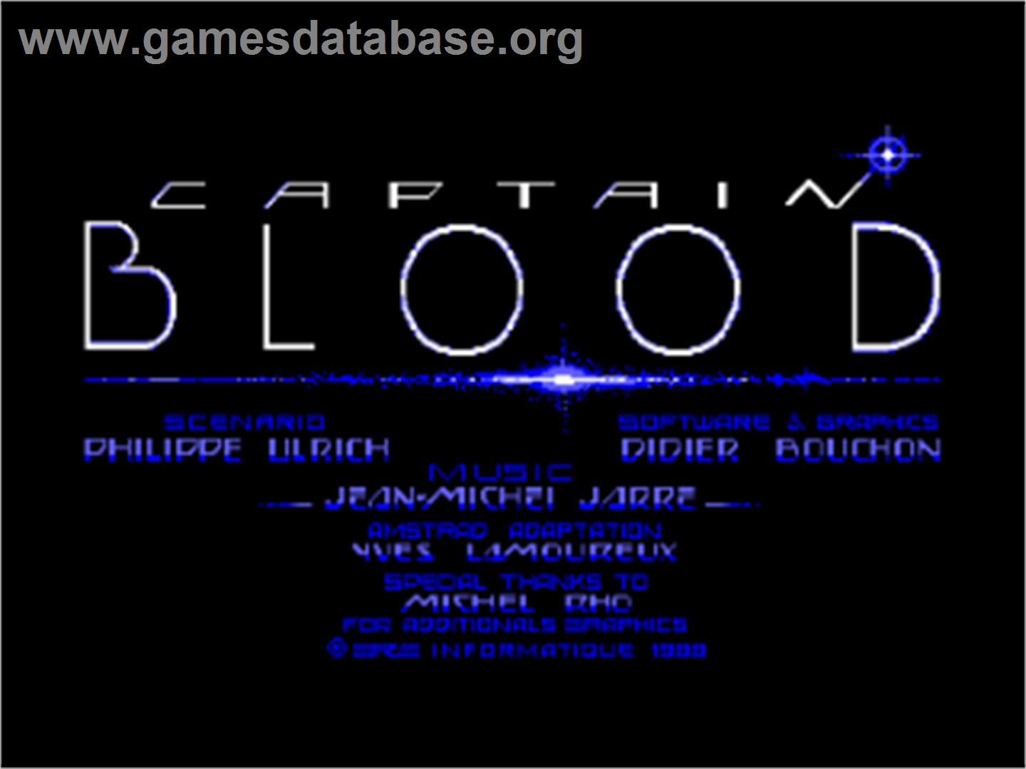 Captain Blood - Amstrad CPC - Artwork - Title Screen