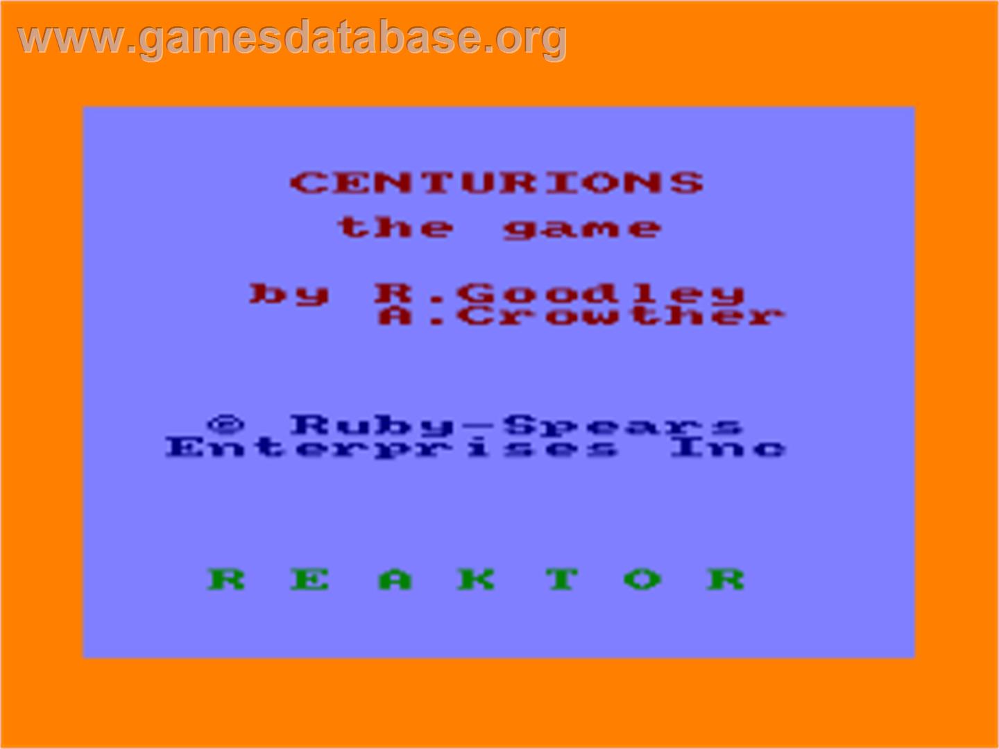 Centurions - Amstrad CPC - Artwork - Title Screen