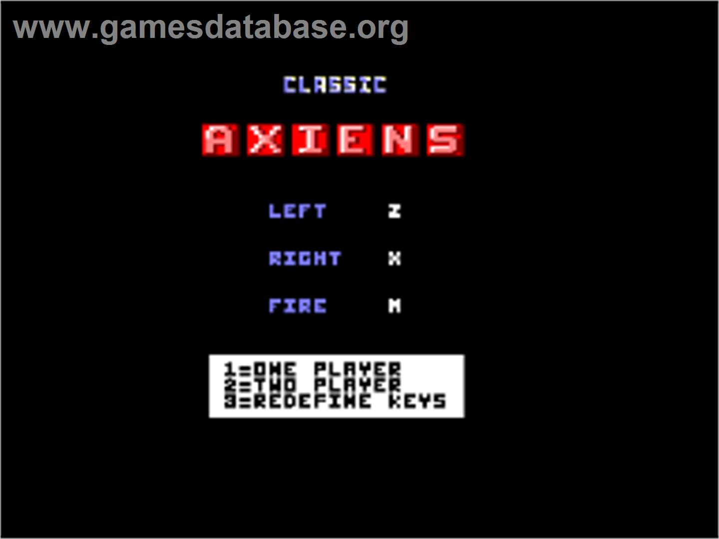 Classic Axiens - Amstrad CPC - Artwork - Title Screen