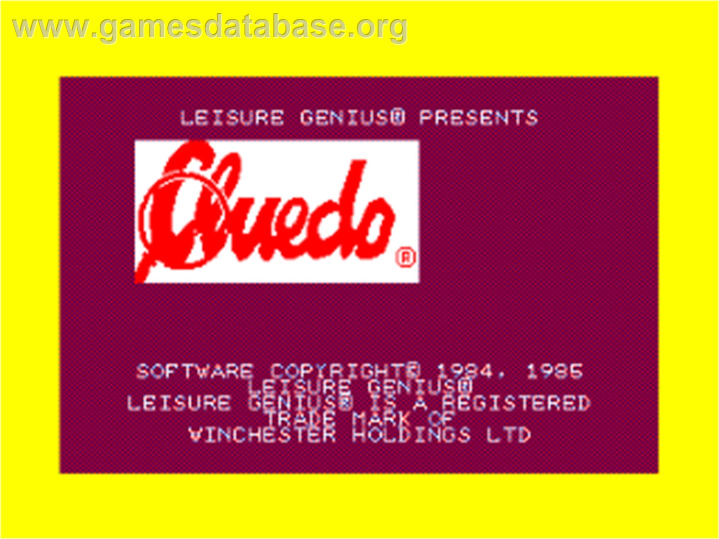 Cluedo - Amstrad CPC - Artwork - Title Screen
