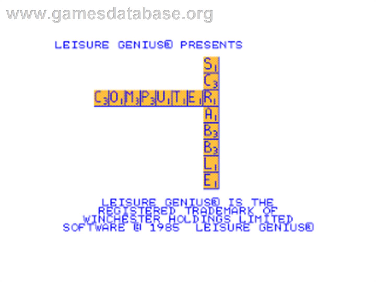 Computer Scrabble - Amstrad CPC - Artwork - Title Screen