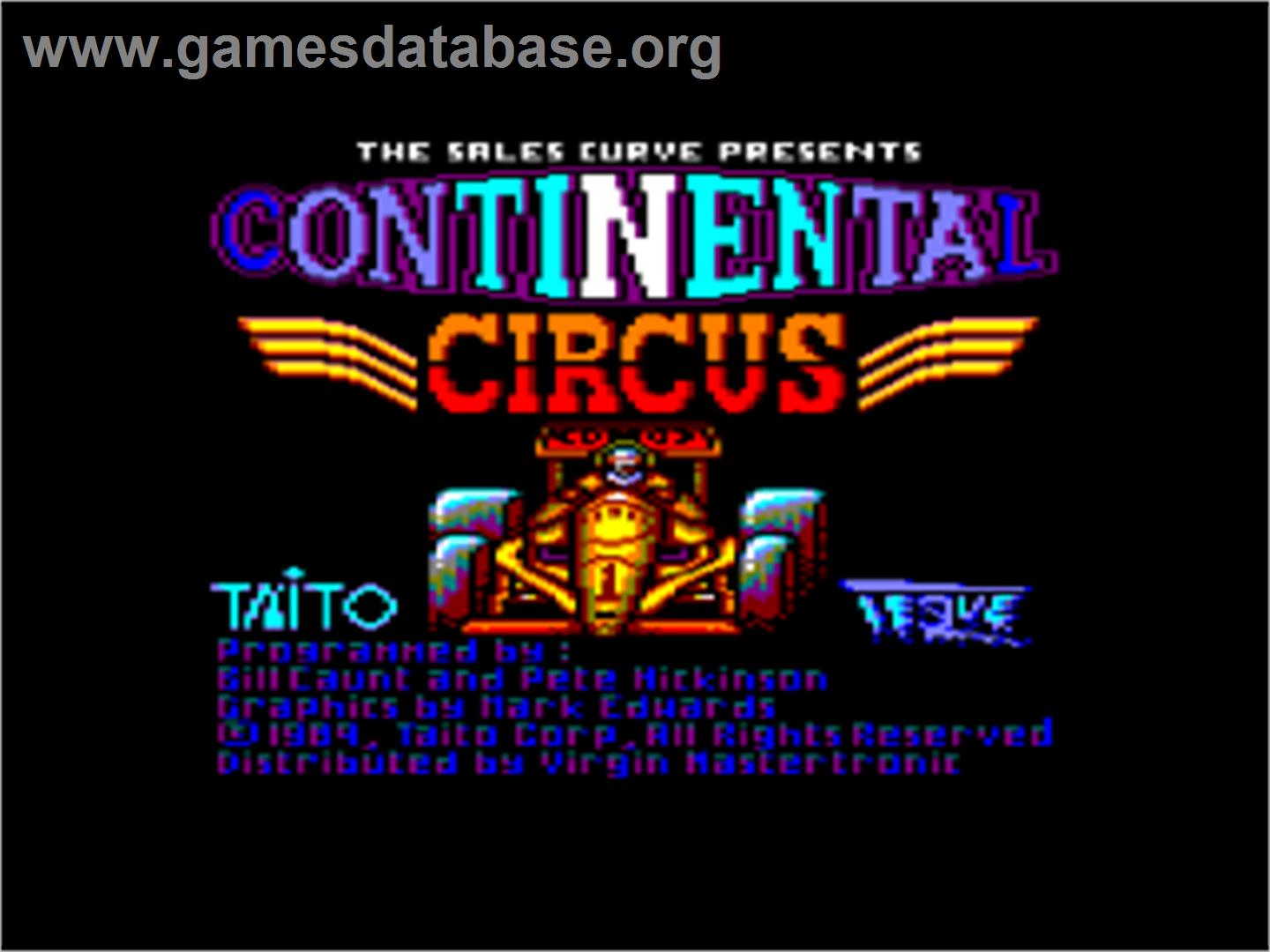 Continental Circus - Amstrad CPC - Artwork - Title Screen