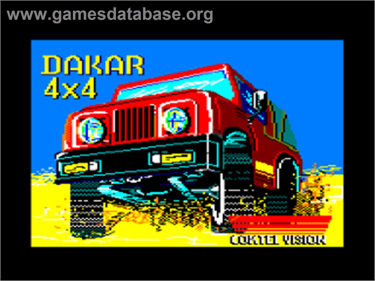 Dakar 4x4 - Amstrad CPC - Artwork - Title Screen