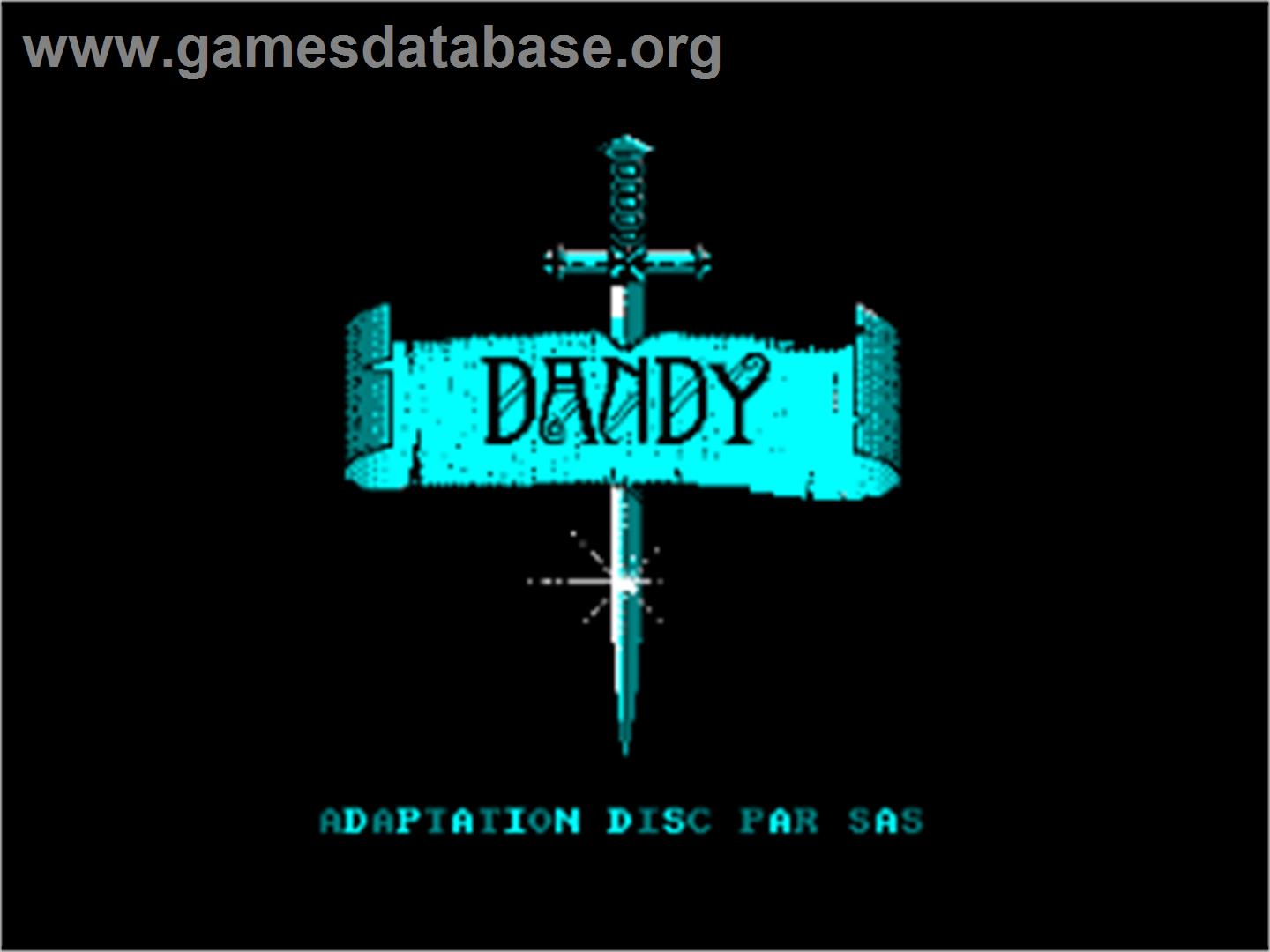 Dandy - Amstrad CPC - Artwork - Title Screen