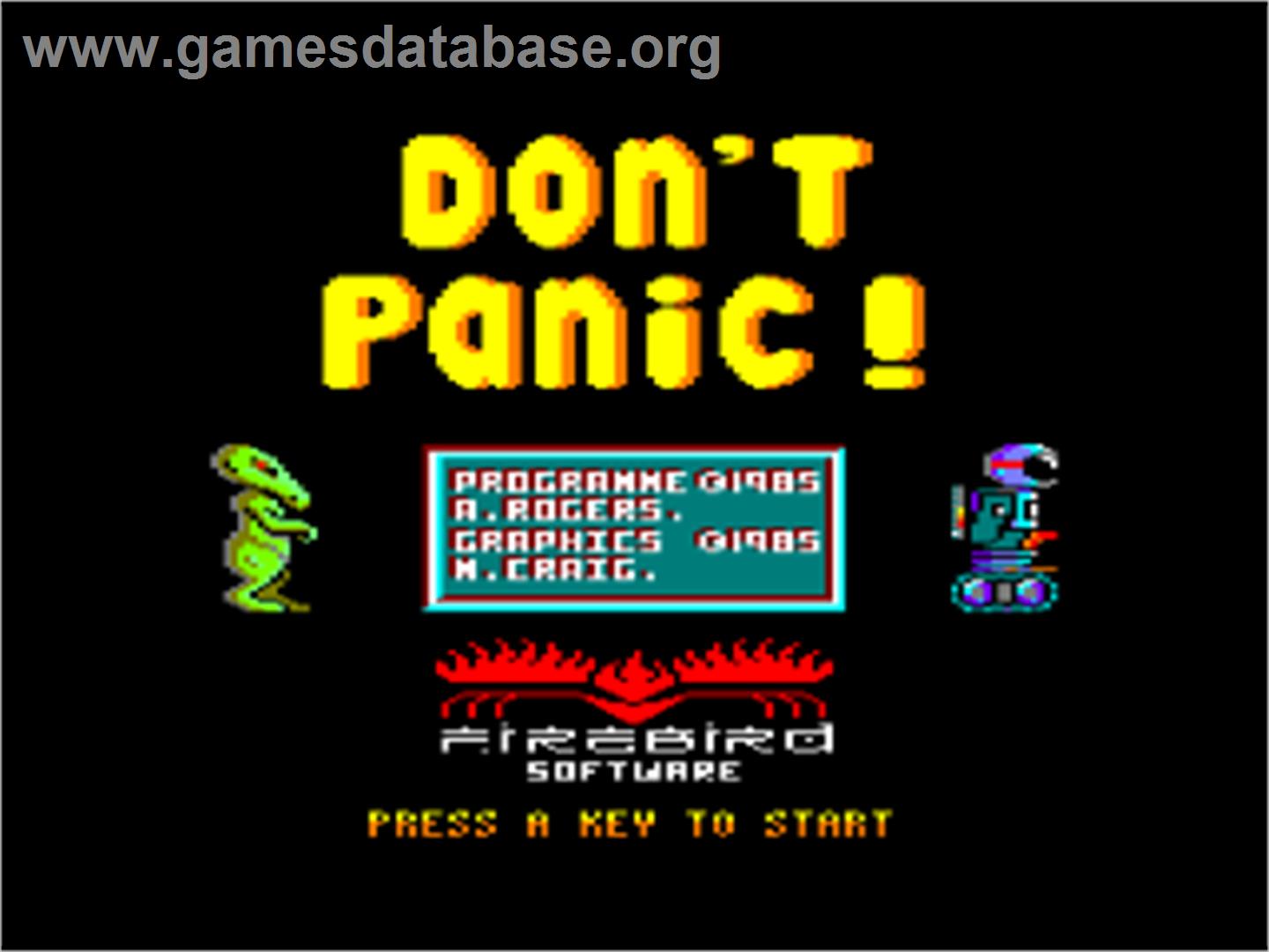 Don't Panic - Amstrad CPC - Artwork - Title Screen