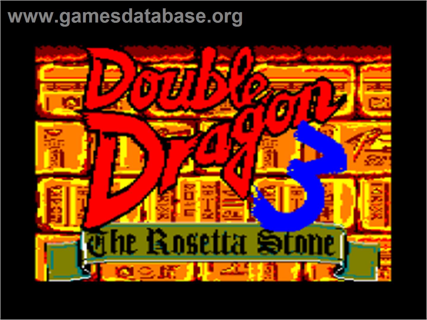 Double Dragon 3 - The Rosetta Stone - Amstrad CPC - Artwork - Title Screen