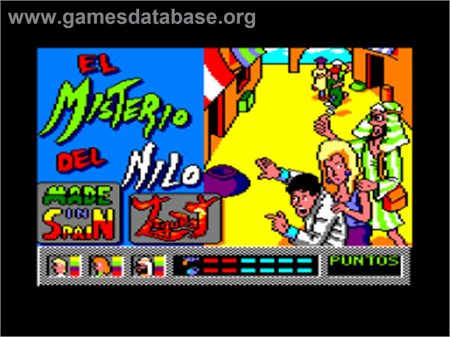 El Misterio del Nilo - Amstrad CPC - Artwork - Title Screen