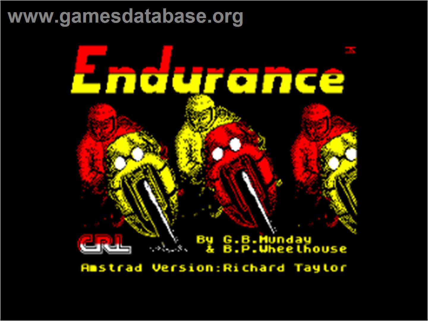 Endurance - Amstrad CPC - Artwork - Title Screen