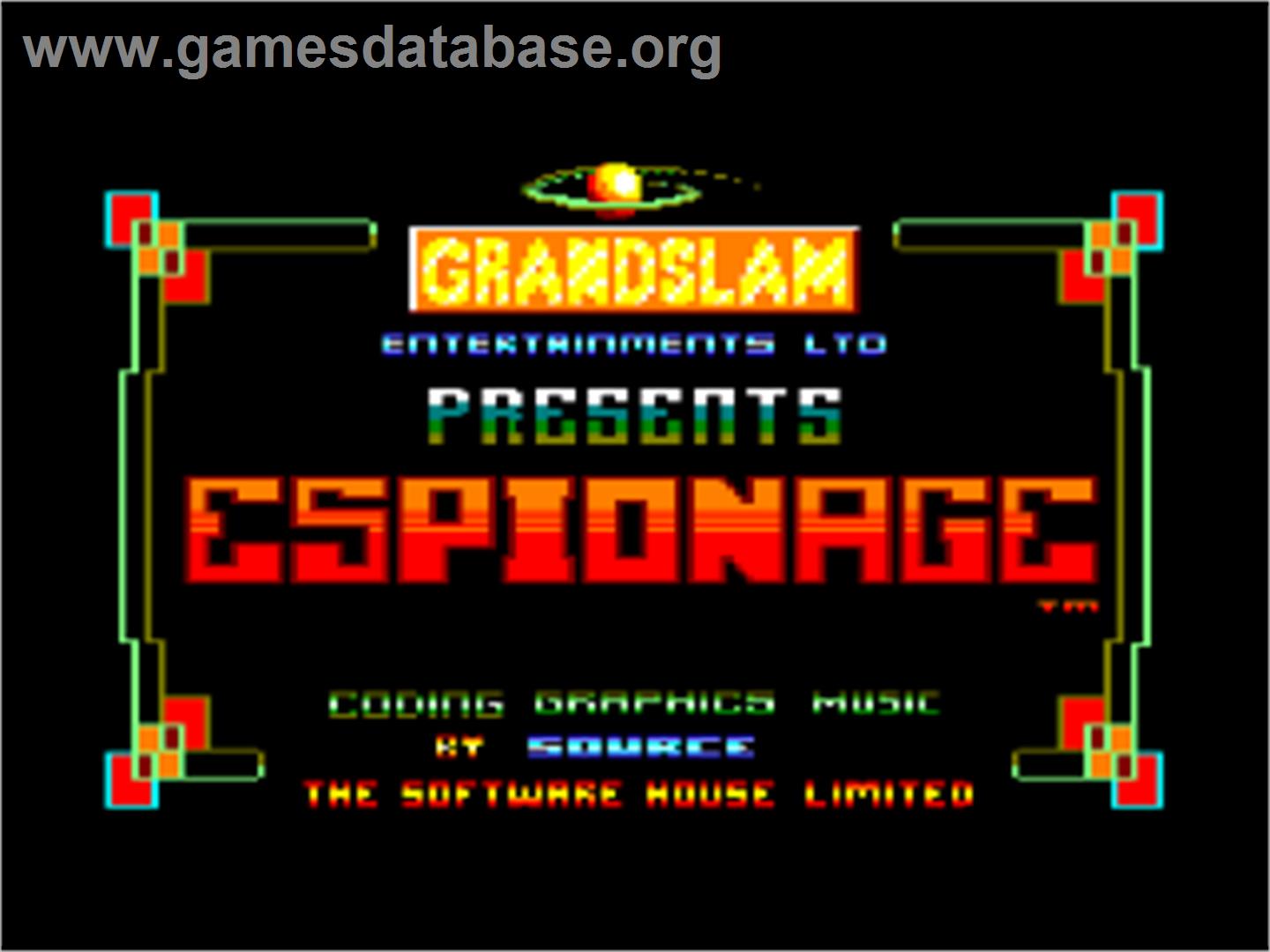 Espionage - Amstrad CPC - Artwork - Title Screen