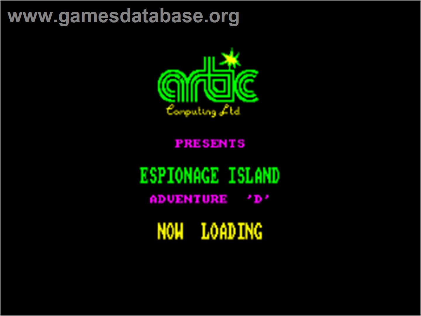 Espionage Island - Amstrad CPC - Artwork - Title Screen