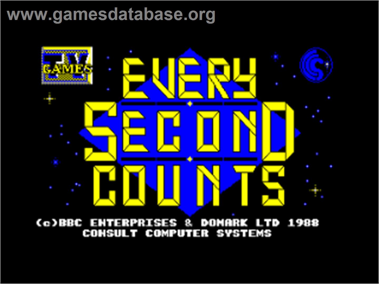Every Second Counts - Amstrad CPC - Artwork - Title Screen