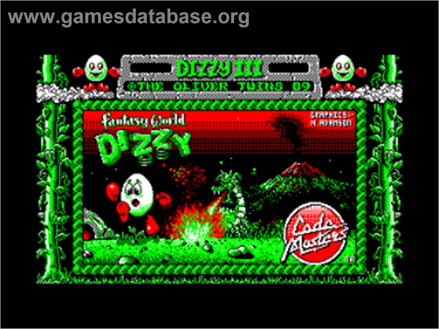 Fantasy World Dizzy - Amstrad CPC - Artwork - Title Screen