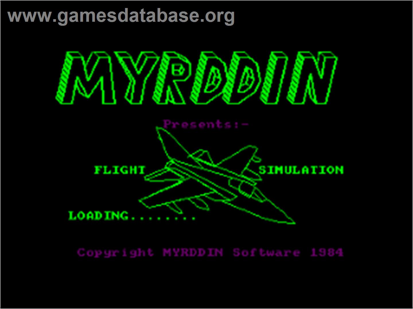 Flight Simulation - Amstrad CPC - Artwork - Title Screen