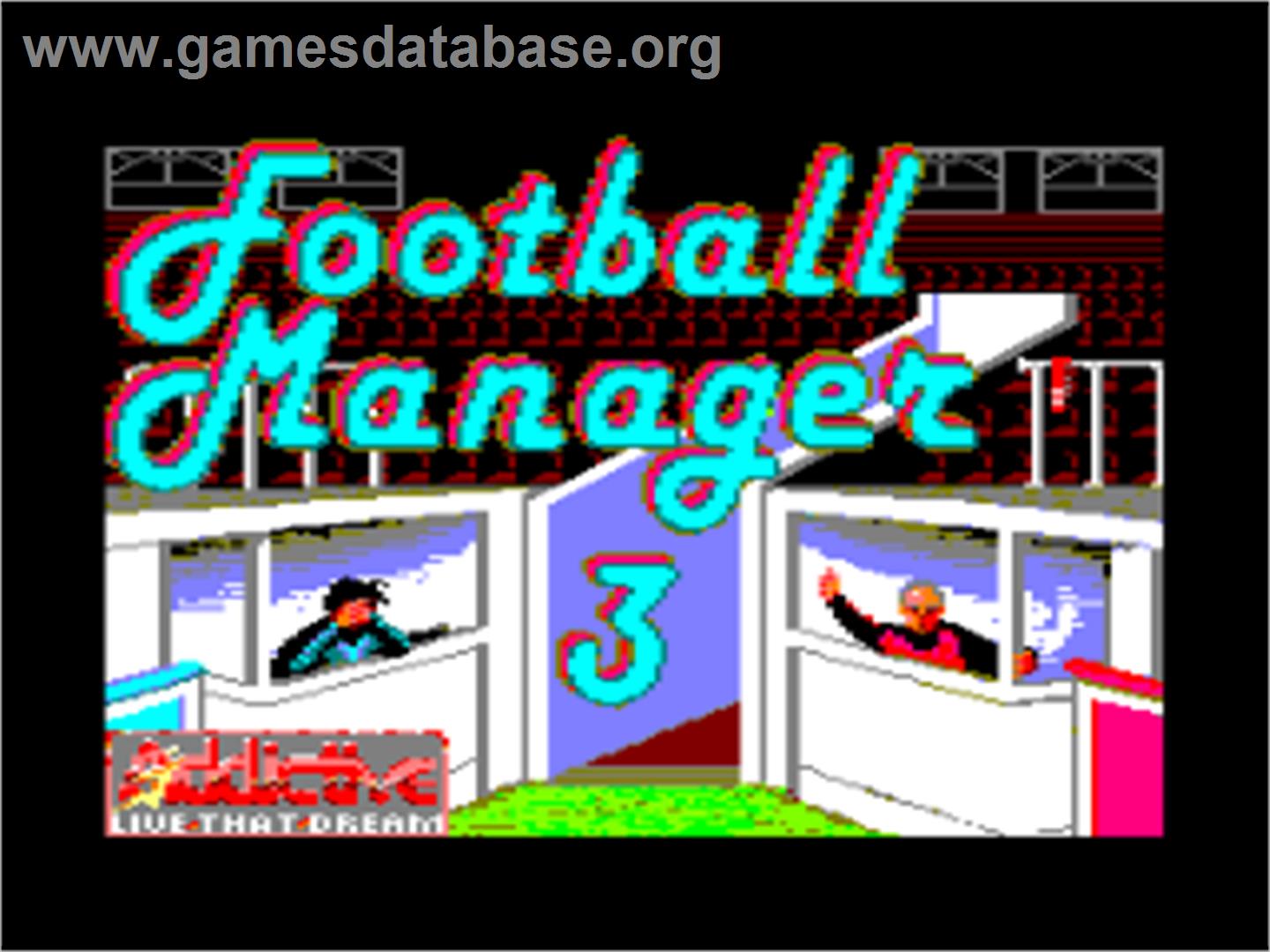 Football Manager 3 - Amstrad CPC - Artwork - Title Screen