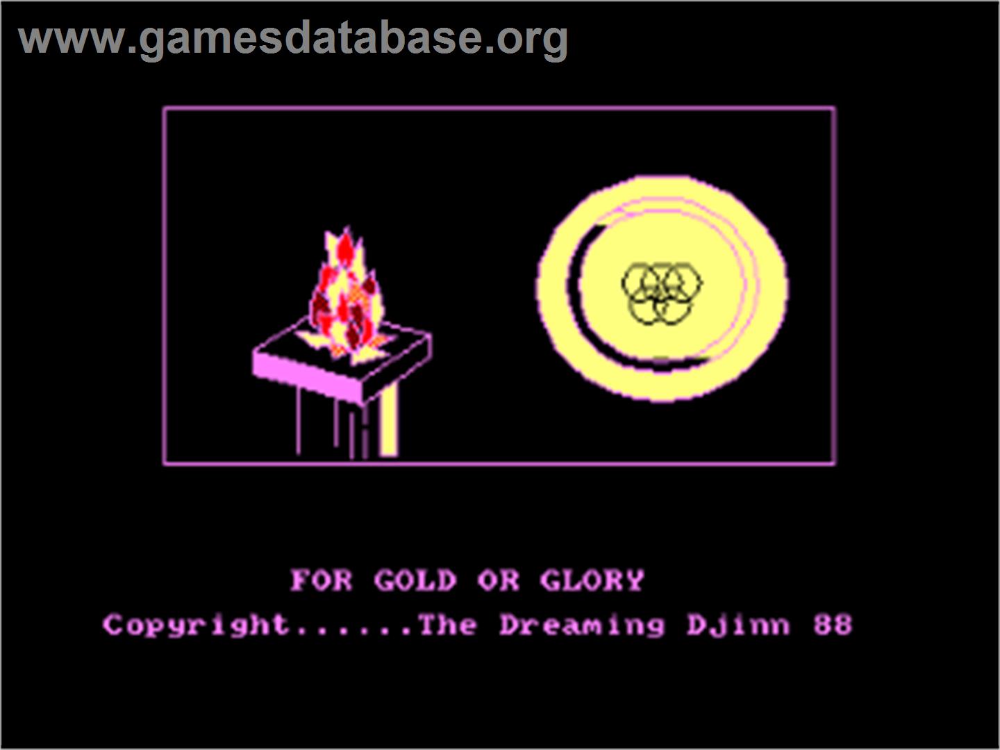 For Gold or Glory - Amstrad CPC - Artwork - Title Screen