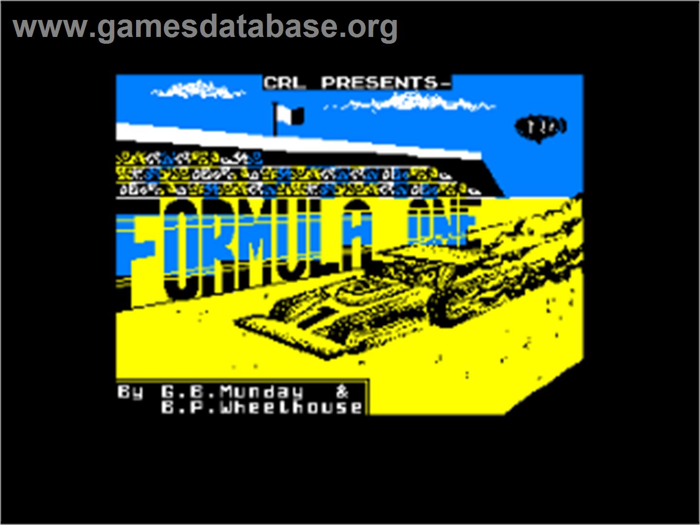 Formula One - Amstrad CPC - Artwork - Title Screen
