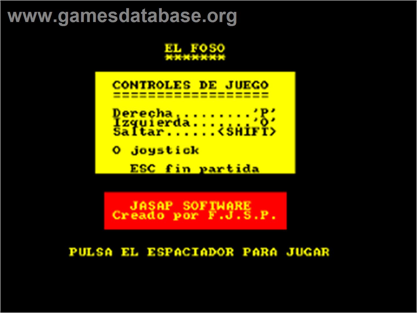 Foso, El - Amstrad CPC - Artwork - Title Screen
