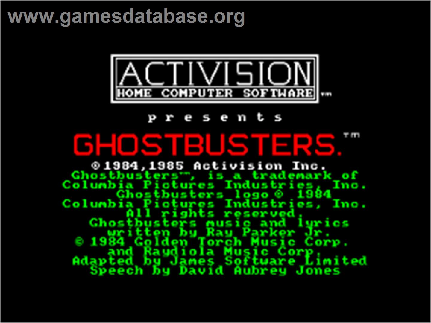 Ghostbusters - Amstrad CPC - Artwork - Title Screen
