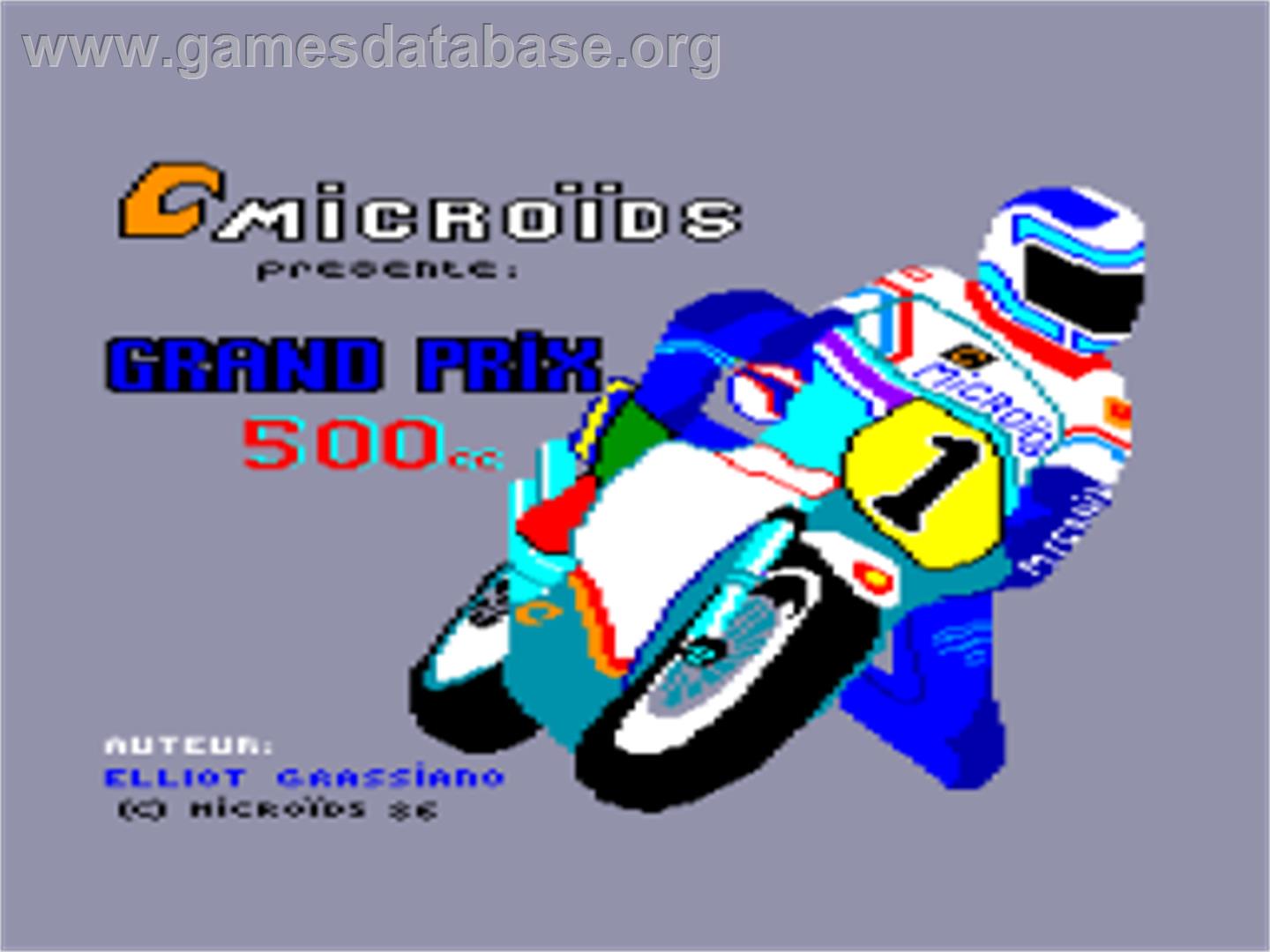 Grand Prix 500 cc - Amstrad CPC - Artwork - Title Screen