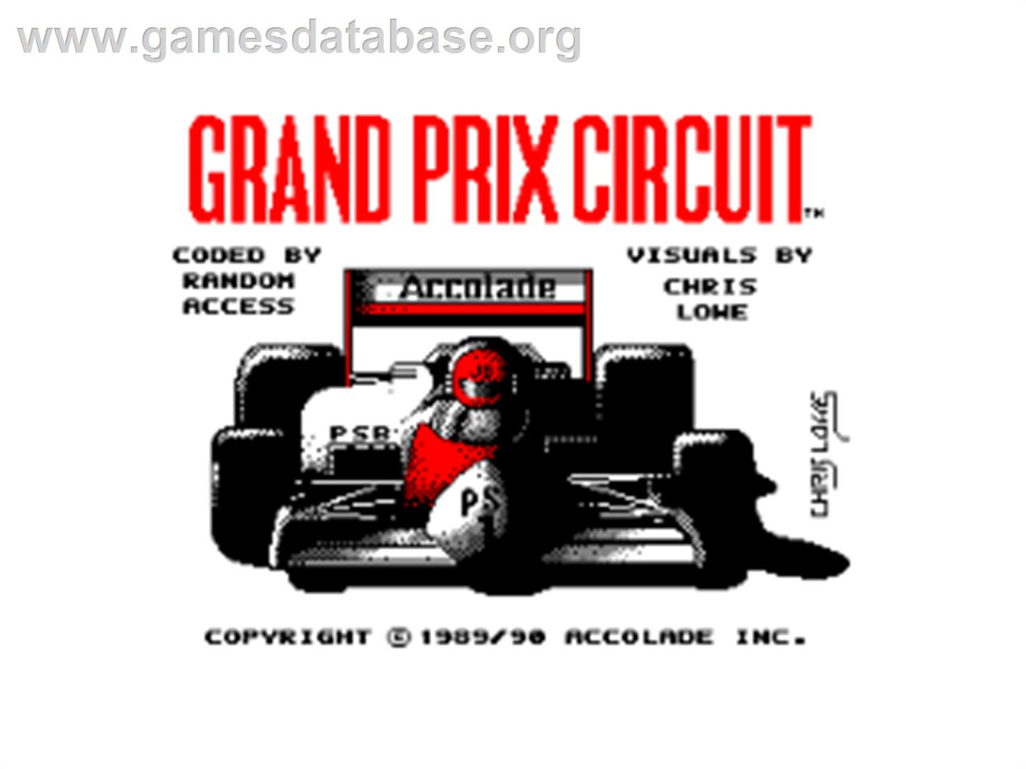 Grand Prix Circuit - Amstrad CPC - Artwork - Title Screen