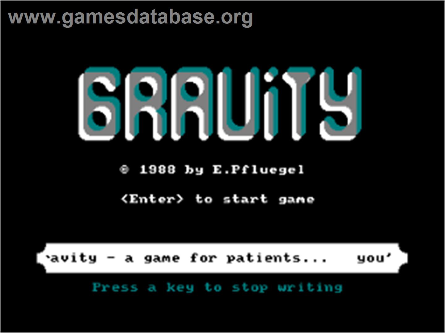 Gravity - Amstrad CPC - Artwork - Title Screen